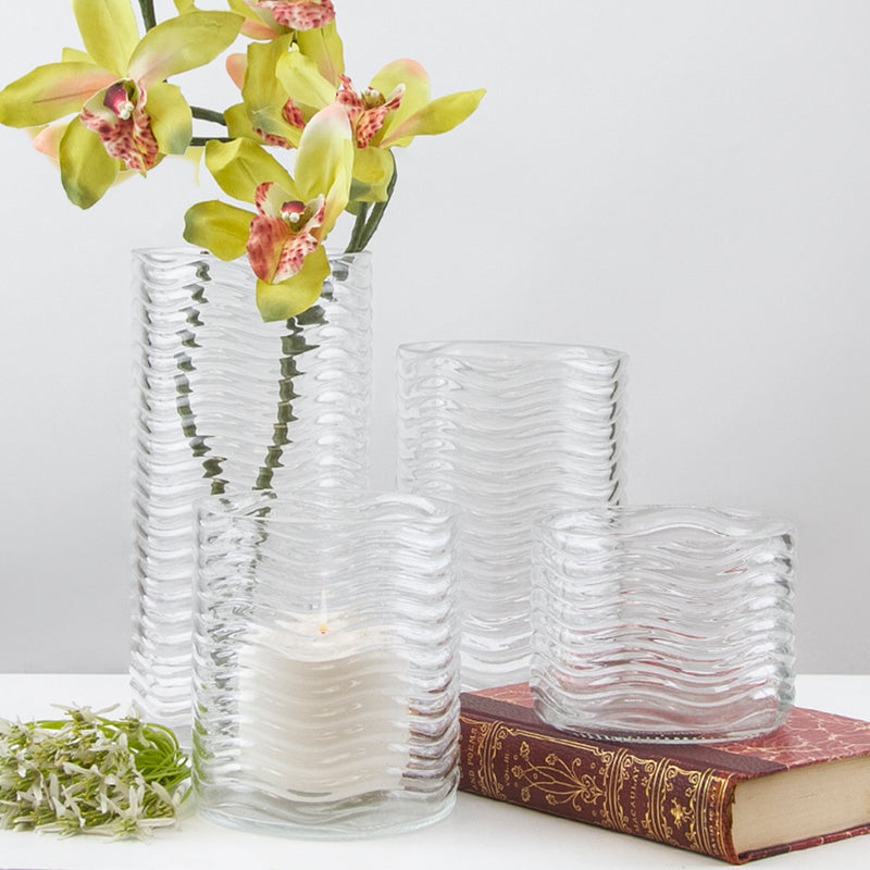 Glass Wave Vase - Wholesale Glass Floral Vases, Colorful Flower Vessels in Bulk & Decorative Containers For Florists | Unlimited Containers Inc