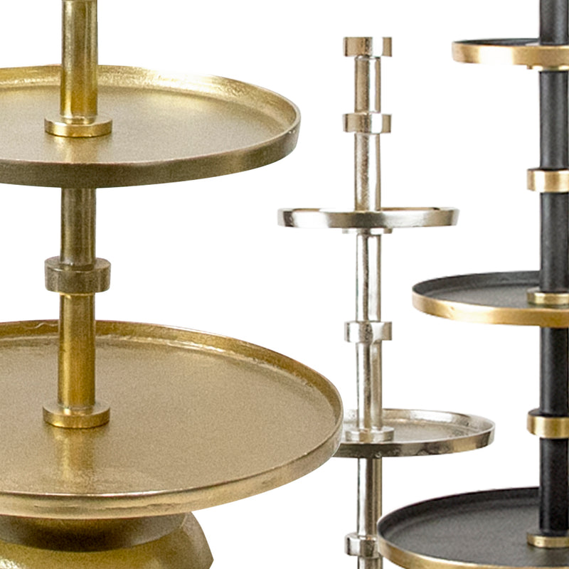 Aluminum Round Stacking Tier Stand - Wholesale Designer Metal Candleholders & Candelabras, Modern Centerpieces, Contemporary Plant Stands in Bulk for Interior Design & Home Decor | Unlimited Containers Inc