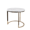 Mini Accent Gold Marble Table - Wholesale Designer Metal Candleholders & Candelabras, Modern Centerpieces, Contemporary Plant Stands in Bulk for Interior Design & Home Decor | Unlimited Containers Inc