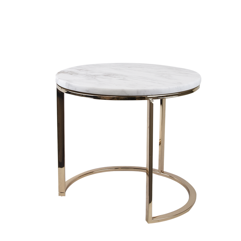 Mini Accent Gold Marble Table - Wholesale Designer Metal Candleholders & Candelabras, Modern Centerpieces, Contemporary Plant Stands in Bulk for Interior Design & Home Decor | Unlimited Containers Inc
