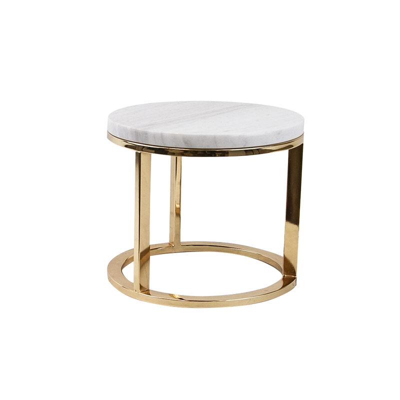 Mini Accent Gold Marble Table - Wholesale Designer Metal Candleholders & Candelabras, Modern Centerpieces, Contemporary Plant Stands in Bulk for Interior Design & Home Decor | Unlimited Containers Inc
