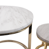 Mini Accent Gold Marble Table - Wholesale Designer Metal Candleholders & Candelabras, Modern Centerpieces, Contemporary Plant Stands in Bulk for Interior Design & Home Decor | Unlimited Containers Inc