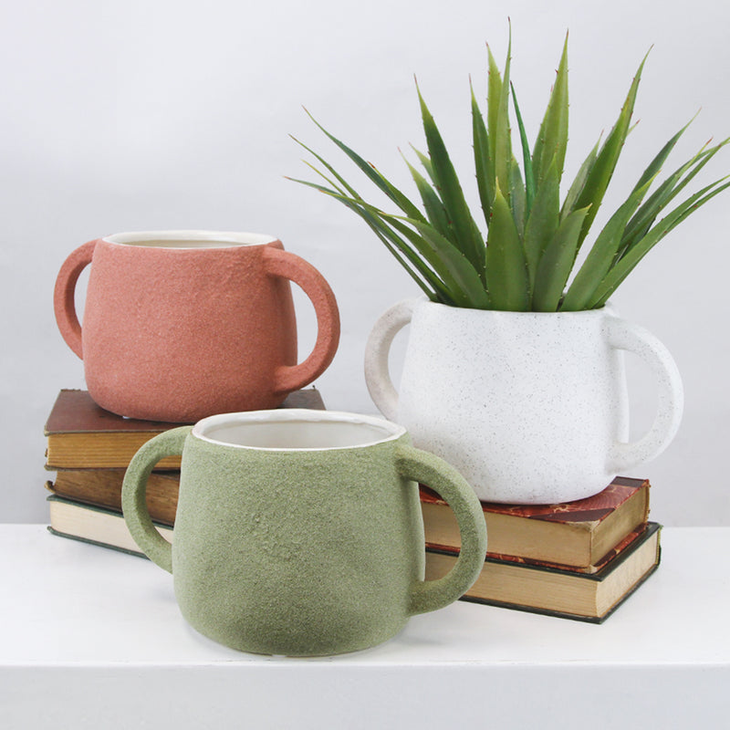 Double Handle Ceramic Pot - Wholesale Ceramic Planters, Bulk Ceramic Pots & Decorative Pottery for Home Decor Industry | Unlimited Containers Inc