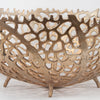 Aluminum Coral Striped Bowl - Wholesale Designer Metal Candleholders & Candelabras, Modern Centerpieces, Contemporary Plant Stands in Bulk for Interior Design & Home Decor | Unlimited Containers Inc