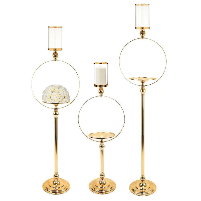 Circle Candle Stand - Wholesale Designer Metal Candleholders & Candelabras, Modern Centerpieces, Contemporary Plant Stands in Bulk for Interior Design & Home Decor | Unlimited Containers Inc