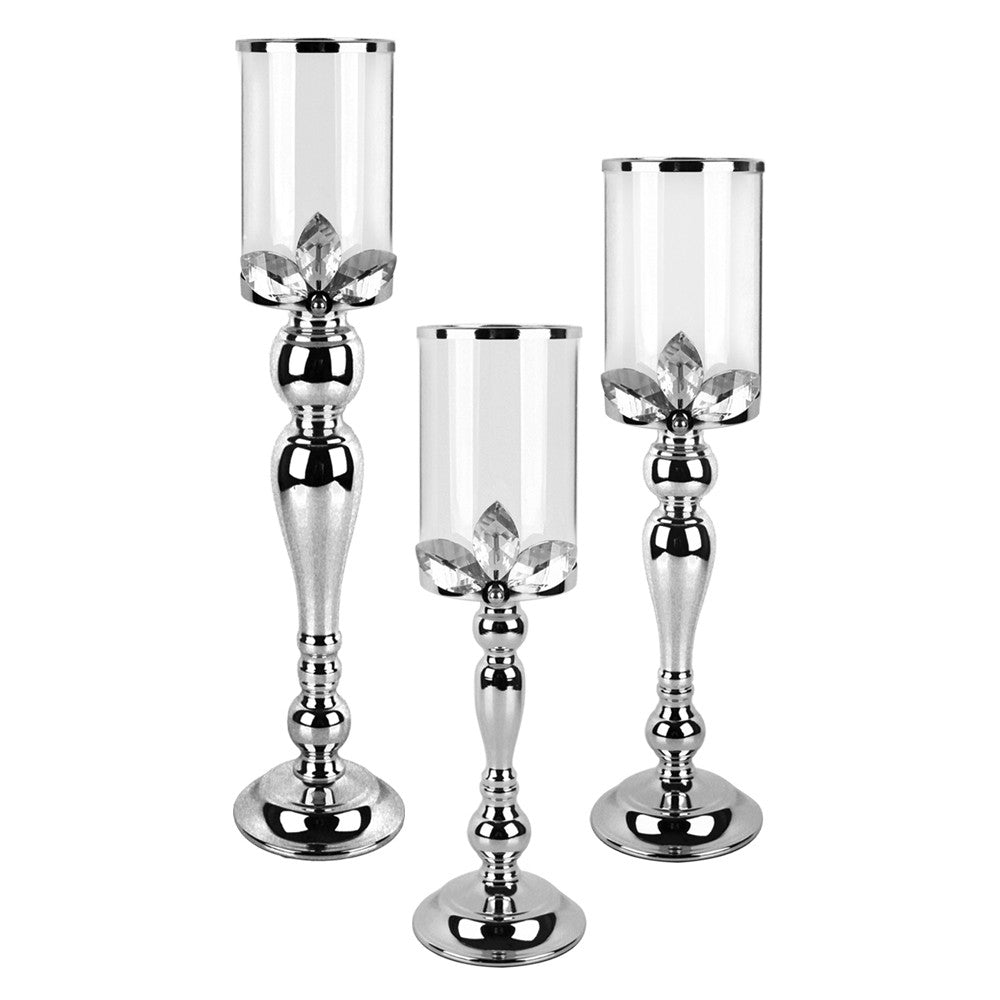Crystal Petal Candlestick - Wholesale Designer Metal Candleholders & Candelabras, Modern Centerpieces, Contemporary Plant Stands in Bulk for Interior Design & Home Decor | Unlimited Containers Inc