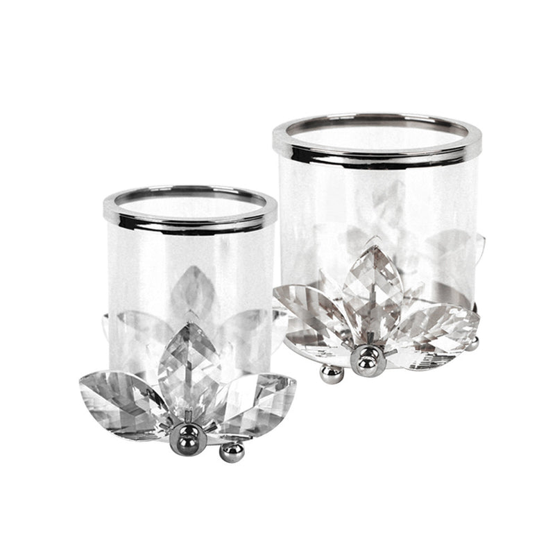 Crystal Petal Candleholder - Wholesale Designer Metal Candleholders & Candelabras, Modern Centerpieces, Contemporary Plant Stands in Bulk for Interior Design & Home Decor | Unlimited Containers Inc