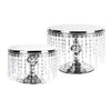 Hanging Crystals Floor/Table Cake Stand - Wholesale Designer Metal Candleholders & Candelabras, Modern Centerpieces, Contemporary Plant Stands in Bulk for Interior Design & Home Decor | Unlimited Containers Inc