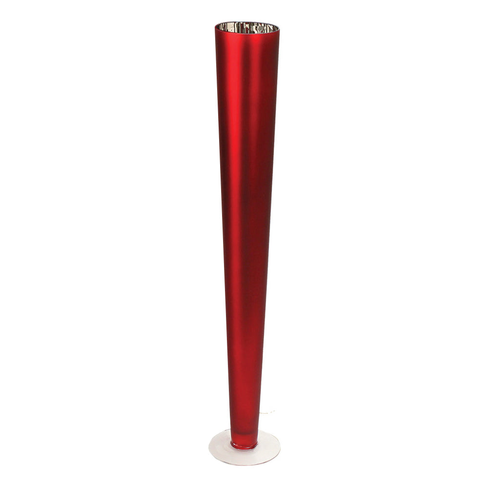 Red Mirror Glass Pilsner Vase