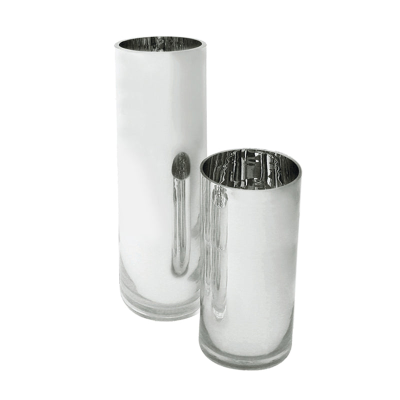 Mirror Glass Collection Silver - Wholesale Glass Floral Vases, Colorful Flower Vessels in Bulk & Decorative Containers For Florists | Unlimited Containers Inc