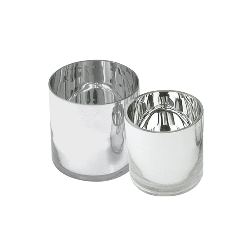 Mirror Glass Collection Silver - Wholesale Glass Floral Vases, Colorful Flower Vessels in Bulk & Decorative Containers For Florists | Unlimited Containers Inc