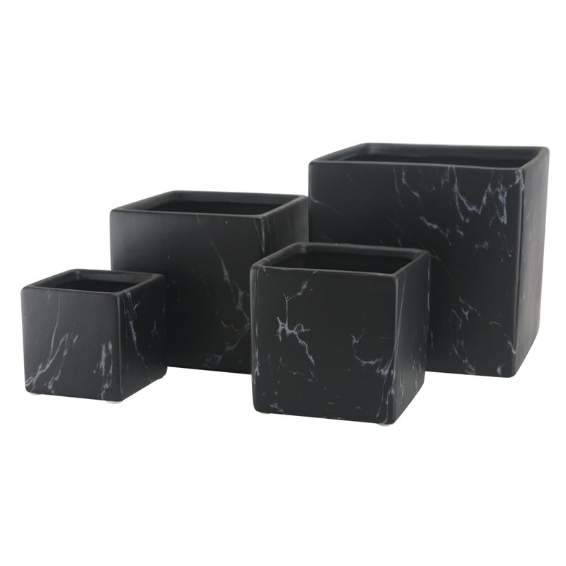 Black and White Marble Collection - Wholesale Ceramic Planters, Bulk Ceramic Pots & Decorative Pottery for Home Decor Industry | Unlimited Containers Inc