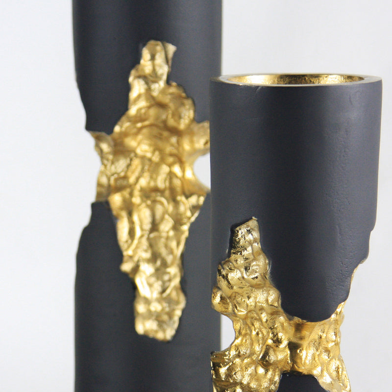 Chiseled Pillar Candle Holder - Wholesale Designer Metal Candleholders & Candelabras, Modern Centerpieces, Contemporary Plant Stands in Bulk for Interior Design & Home Decor | Unlimited Containers Inc