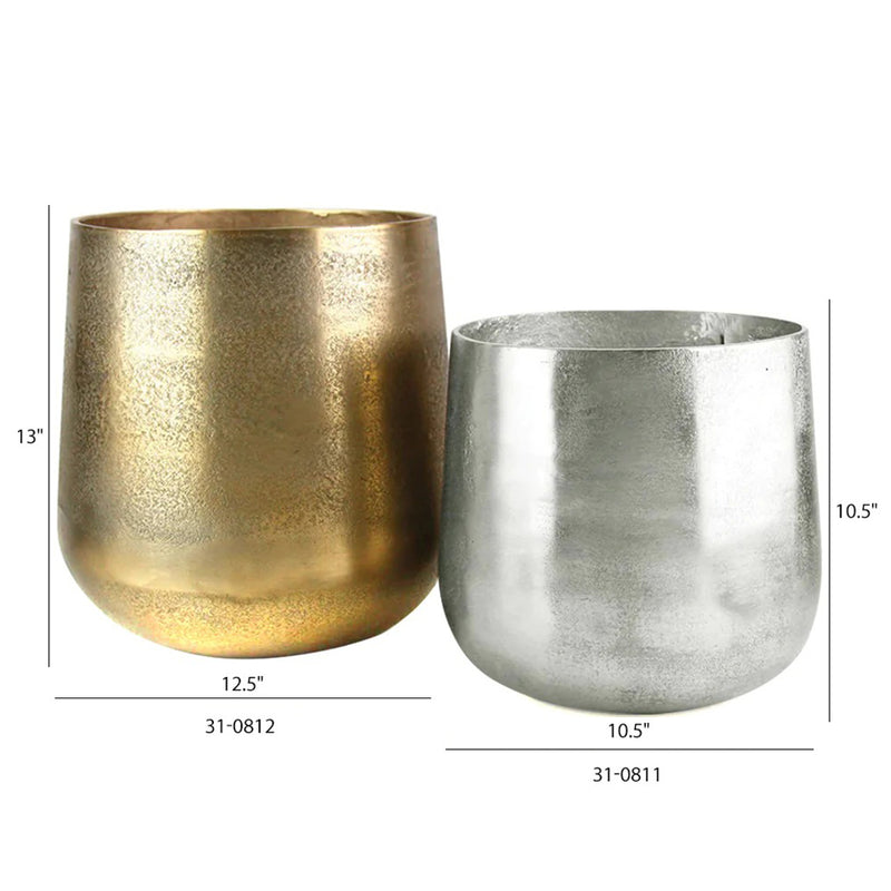 Metal Wash Texture Vase 31-0811, 31-0812 - Wholesale Designer Metal Candleholders & Candelabras, Modern Centerpieces, Contemporary Plant Stands in Bulk for Interior Design & Home Decor | Unlimited Containers Inc
