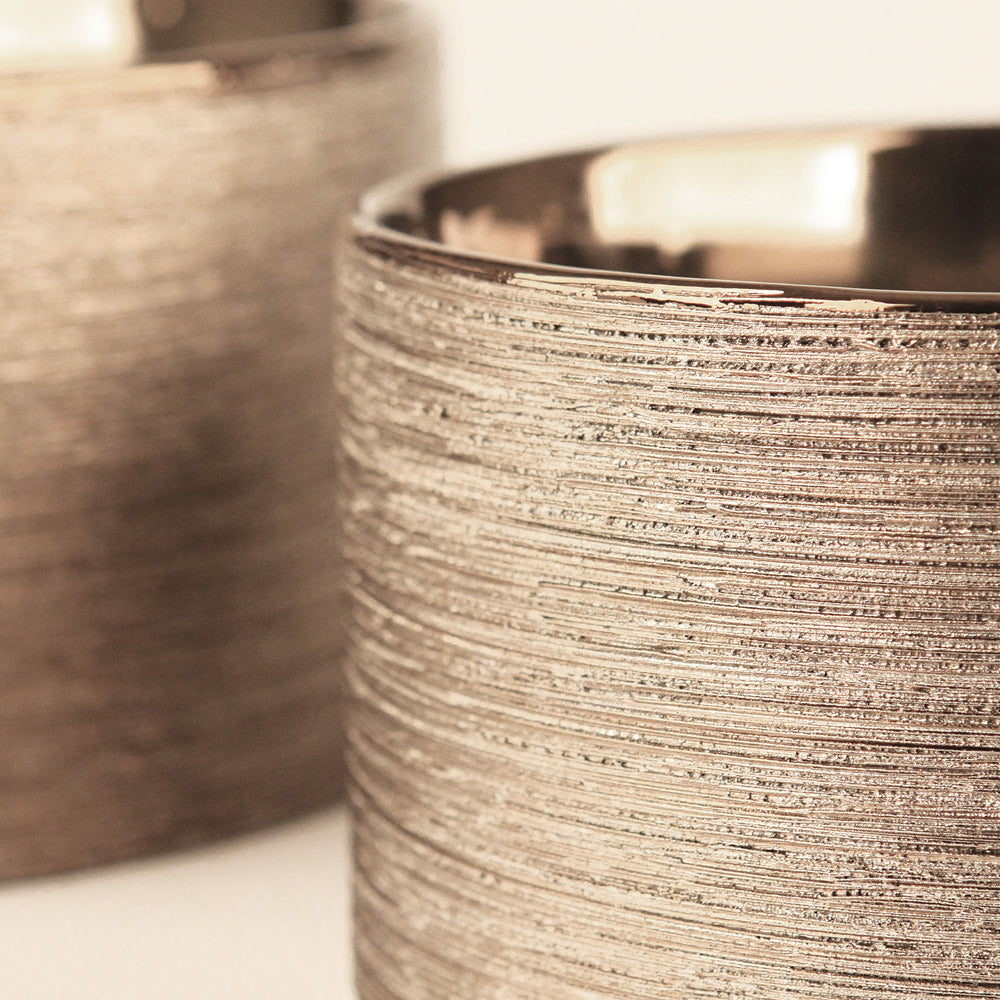 Etched Metallic Copper Cylinders
