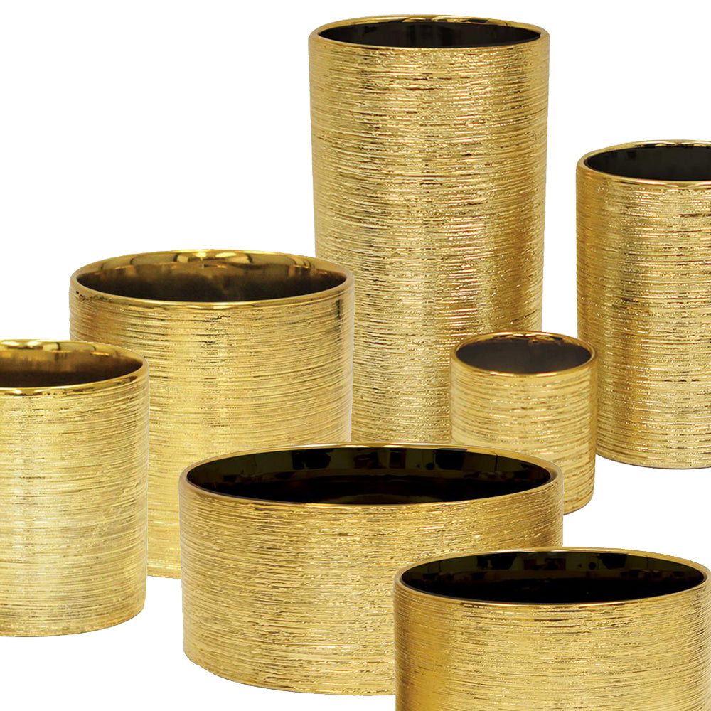 Etched Metallic Gold Cylinders
