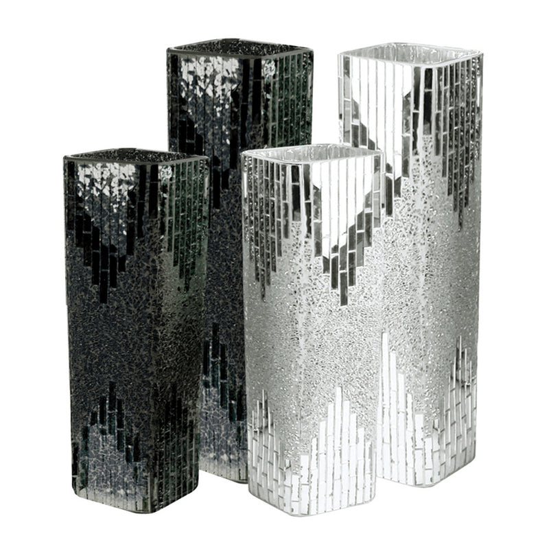 Mosaic Glass Squares - Wholesale Glass Floral Vases, Colorful Flower Vessels in Bulk & Decorative Containers For Florists | Unlimited Containers Inc