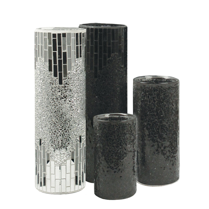 Mosaic Glass Cylinder - Wholesale Glass Floral Vases, Colorful Flower Vessels in Bulk & Decorative Containers For Florists | Unlimited Containers Inc