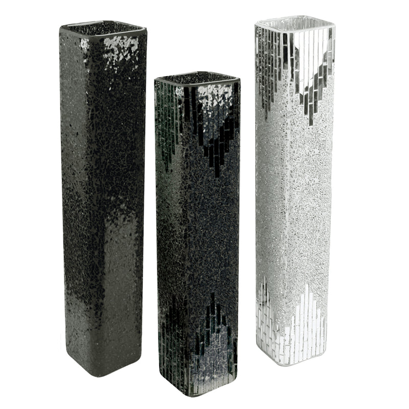 Mosaic Glass Squares - Wholesale Glass Floral Vases, Colorful Flower Vessels in Bulk & Decorative Containers For Florists | Unlimited Containers Inc