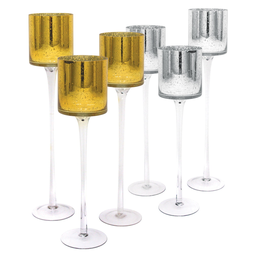 Linear Votive Gold & Silver - Wholesale Glass Floral Vases, Colorful Flower Vessels in Bulk & Decorative Containers For Florists | Unlimited Containers Inc