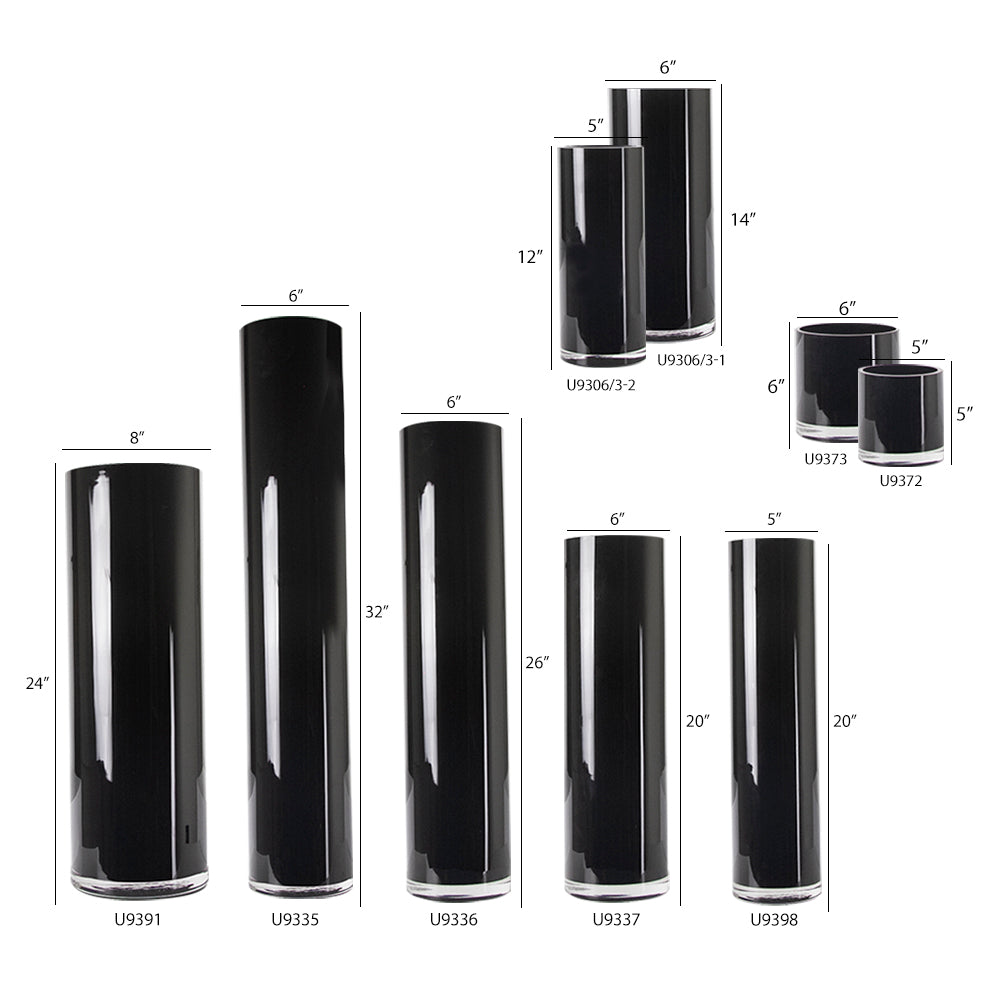 Premium Layered Glass Cylinder in Black