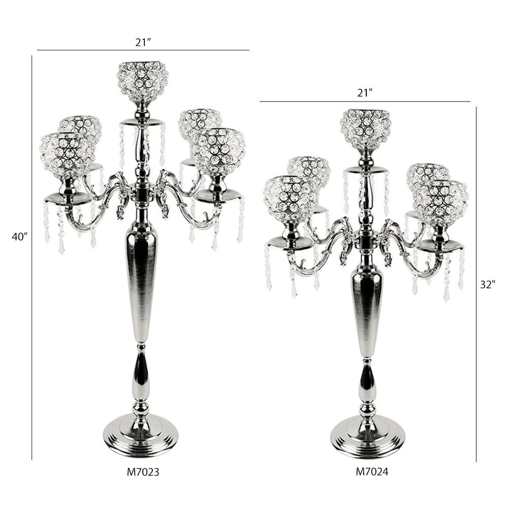 Crystal Candelabra and Stand