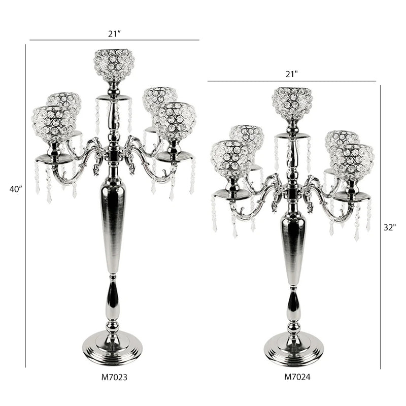 Crystal Candelabra and Stand - Wholesale Designer Metal Candleholders & Candelabras, Modern Centerpieces, Contemporary Plant Stands in Bulk for Interior Design & Home Decor | Unlimited Containers Inc
