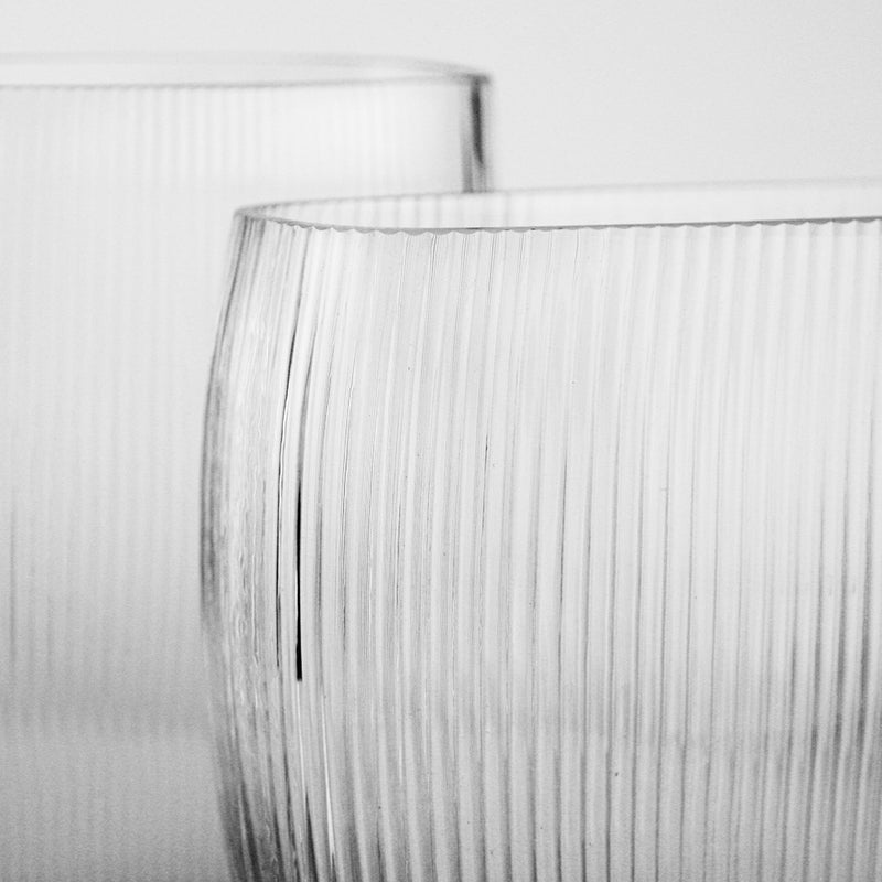 Ribbed Oval Glass - Luxury Glass Flower Vase | Unlimited Containers | Wholesale Floral Vases For Home Decor Companies