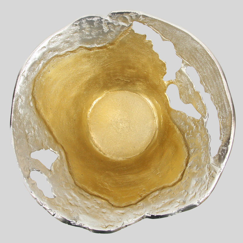 Strata Vase and Supernova Bowls - Wholesale Designer Metal Candleholders & Candelabras, Modern Centerpieces, Contemporary Plant Stands in Bulk for Interior Design & Home Decor | Unlimited Containers Inc