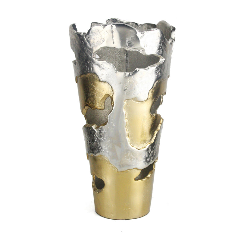 Strata Vase and Supernova Bowls - Wholesale Designer Metal Candleholders & Candelabras, Modern Centerpieces, Contemporary Plant Stands in Bulk for Interior Design & Home Decor | Unlimited Containers Inc