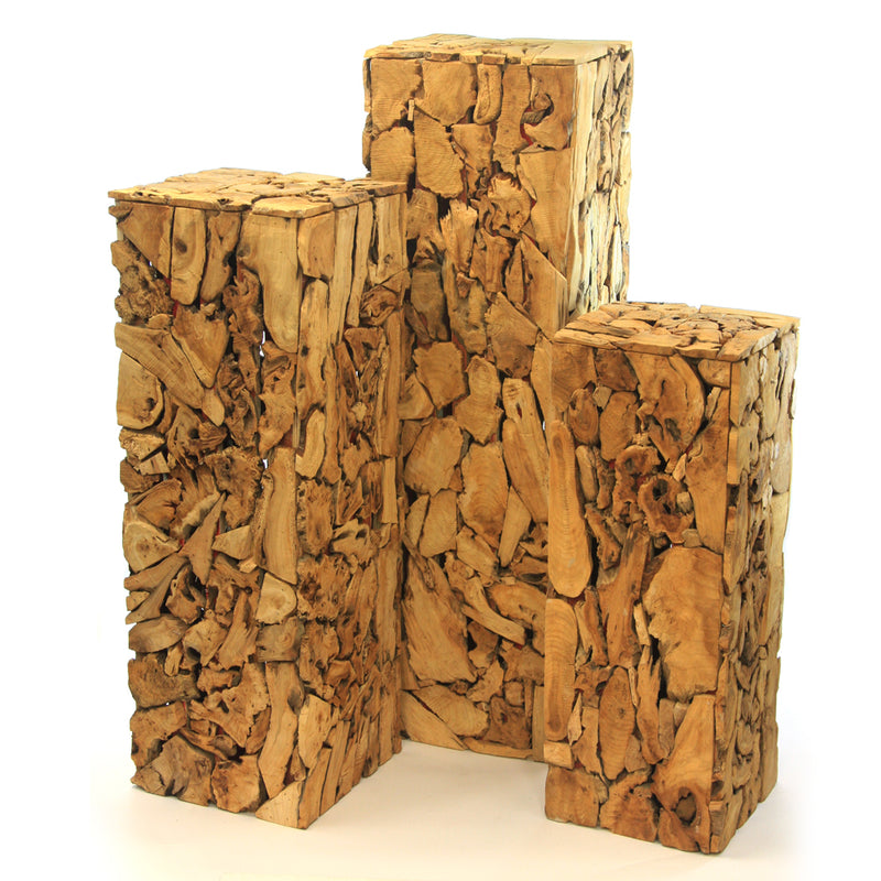 Square Wood Column - Wholesale Decorative Wooden Pots & Planters, Wood Columns, Natural Wood Plant Stands, Log Decor Home Accents in Bulk | Unlimited Containers Inc