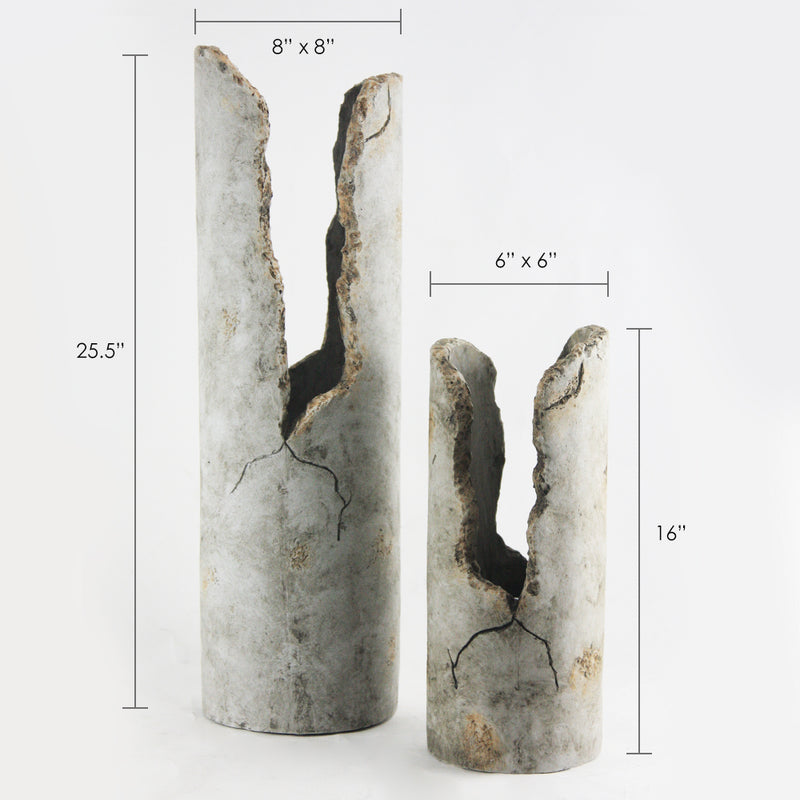 Prehistoric Poly Resin Collection - Wholesale Poly Resin Vases for Flowers, Designer Poly Resin Columns, Aesthetic Stands and Modern Centerpieces in Bulk for Home Decor Industry | Unlimited Containers Inc