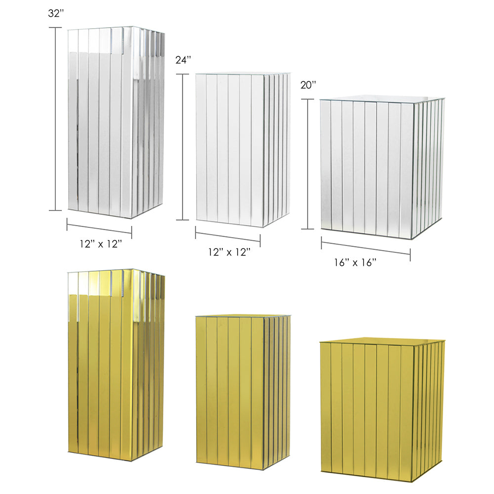 Segmented Mirror Glass Column - Wholesale Glass Floral Vases, Colorful Flower Vessels in Bulk & Decorative Containers For Florists | Unlimited Containers Inc