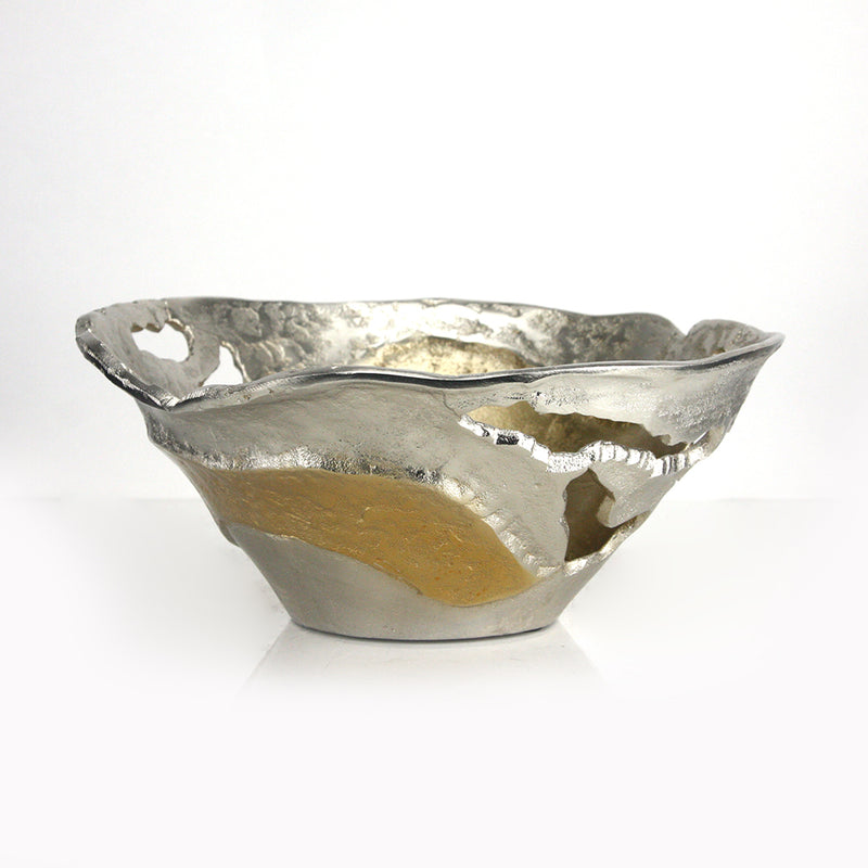 Strata Vase and Supernova Bowls - Wholesale Designer Metal Candleholders & Candelabras, Modern Centerpieces, Contemporary Plant Stands in Bulk for Interior Design & Home Decor | Unlimited Containers Inc