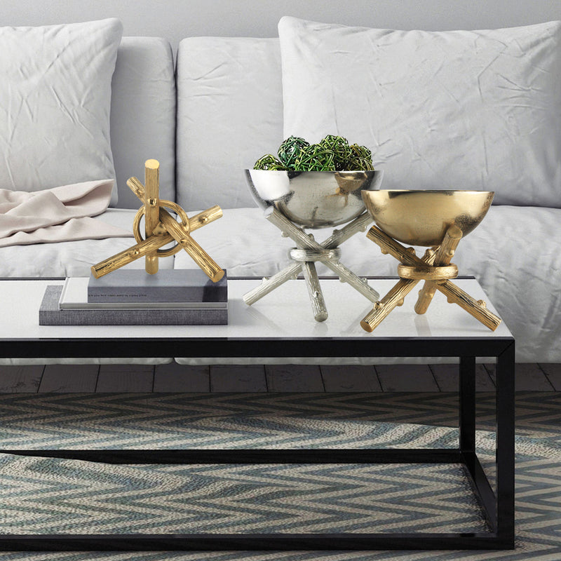 Triple Stick Bowl Stand - Wholesale Designer Metal Candleholders & Candelabras, Modern Centerpieces, Contemporary Plant Stands in Bulk for Interior Design & Home Decor | Unlimited Containers Inc