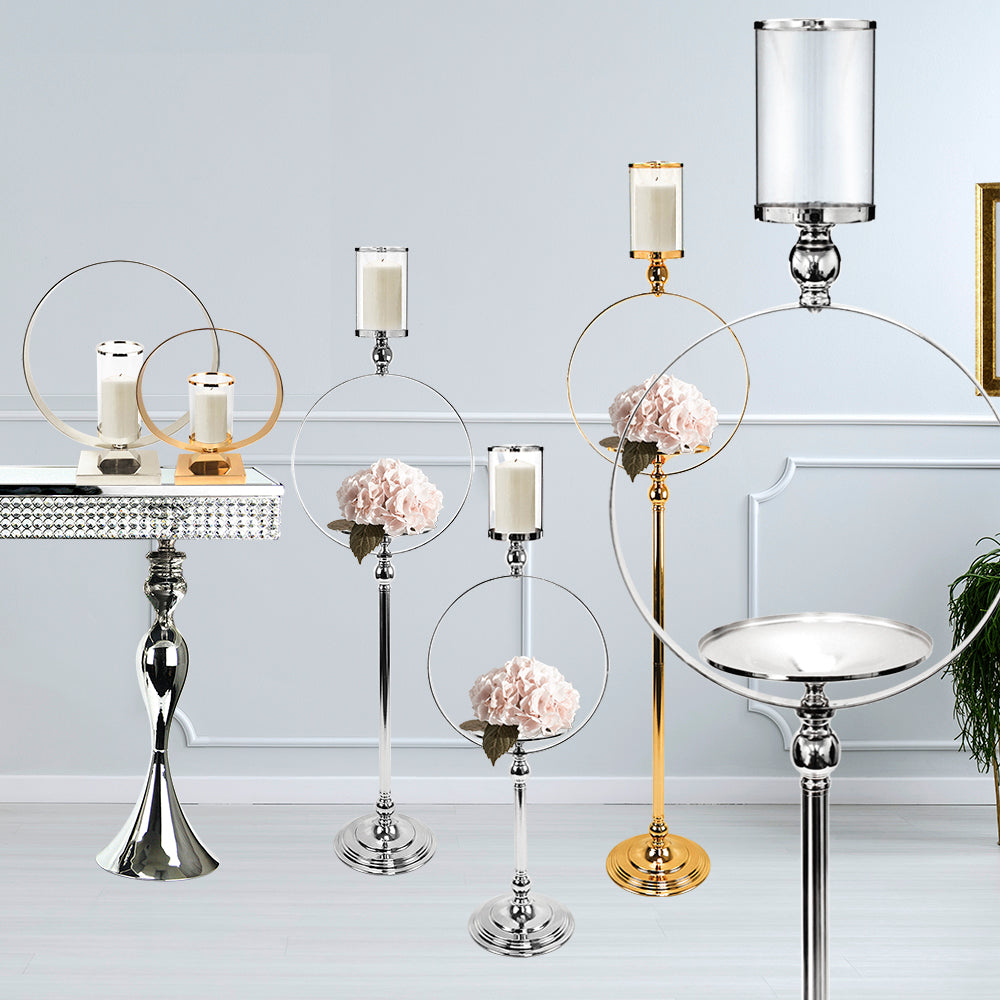 Circle Candle Stand - Wholesale Designer Metal Candleholders & Candelabras, Modern Centerpieces, Contemporary Plant Stands in Bulk for Interior Design & Home Decor | Unlimited Containers Inc