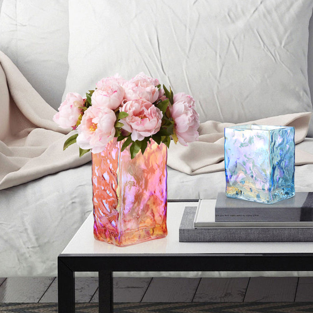 Opalescent Rectangle Vase - Wholesale Glass Floral Vases, Colorful Flower Vessels in Bulk & Decorative Containers For Florists | Unlimited Containers Inc