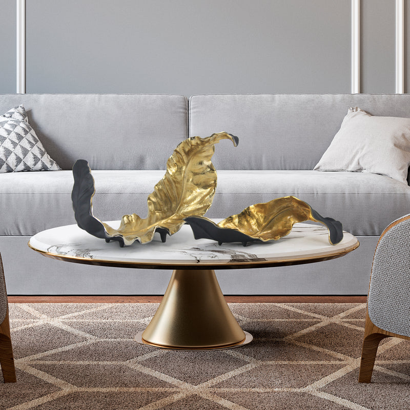 Monarch Leaf Platter - Wholesale Designer Metal Candleholders & Candelabras, Modern Centerpieces, Contemporary Plant Stands in Bulk for Interior Design & Home Decor | Unlimited Containers Inc