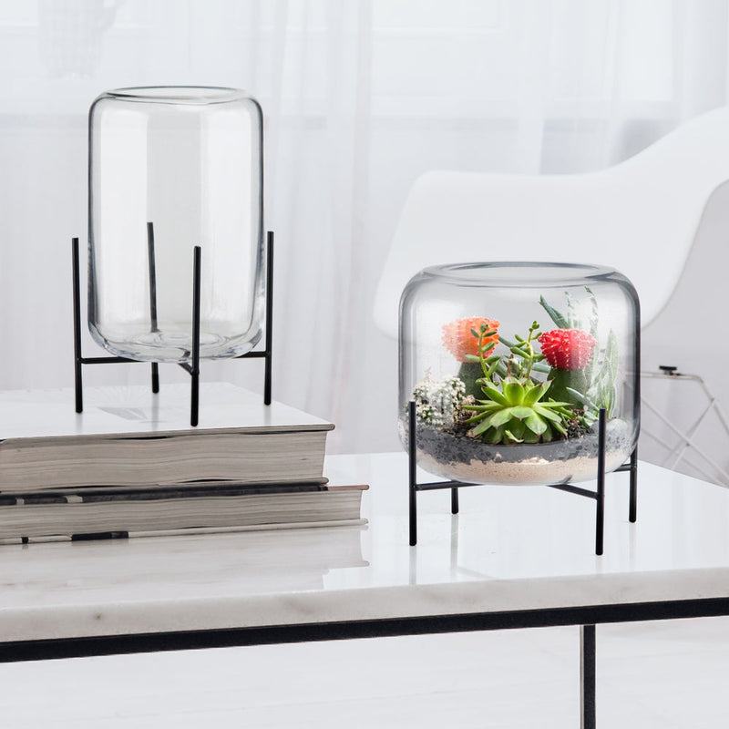 Glass Vase on Stands - Luxury Glass Flower Vase | Unlimited Containers | Wholesale Floral Vases For Home Decor Companies