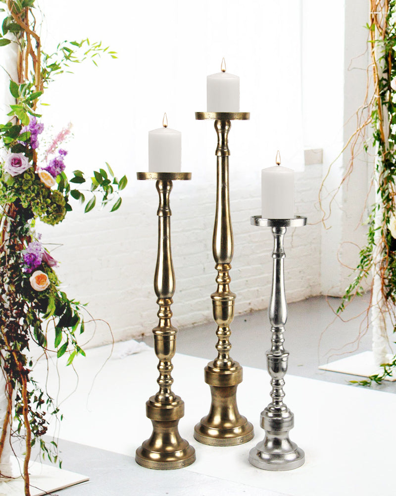 Aluminum Floor Candle Stand - Wholesale Designer Metal Candleholders & Candelabras, Modern Centerpieces, Contemporary Plant Stands in Bulk for Interior Design & Home Decor | Unlimited Containers Inc