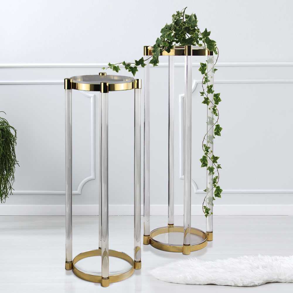 acrylic plant hanger Aurora Acrylic Display Pedestal / Plant Stand
