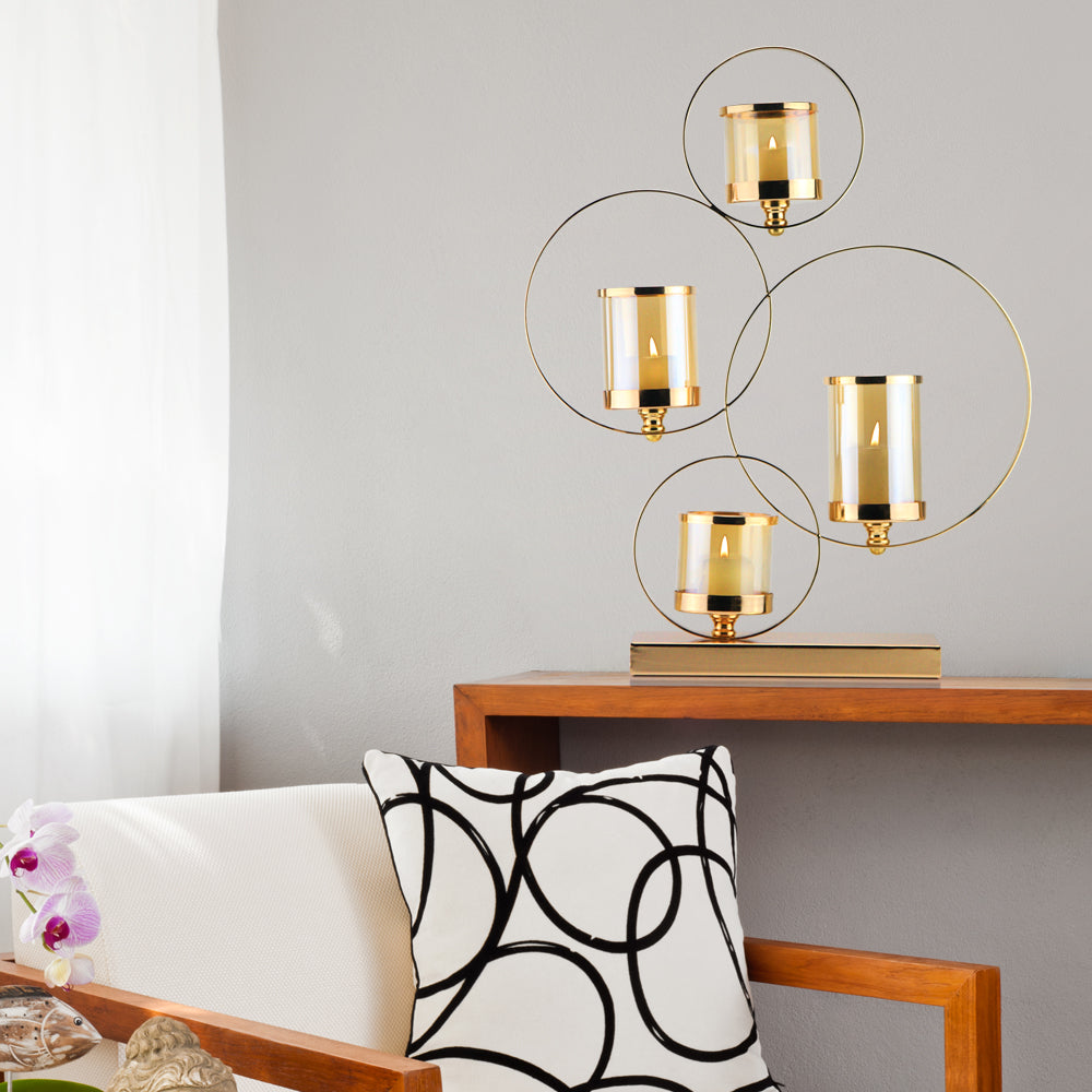 4-Ring Metal Candle Holder