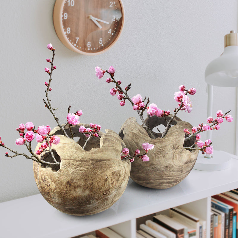 Whimsical Wood Sphere - Wholesale Decorative Wooden Pots & Planters, Wood Columns, Natural Wood Plant Stands, Log Decor Home Accents in Bulk | Unlimited Containers Inc