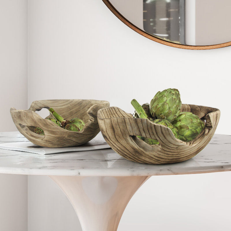 Whimsical Wood Dish and Platter - Wholesale Decorative Wooden Pots & Planters, Wood Columns, Natural Wood Plant Stands, Log Decor Home Accents in Bulk | Unlimited Containers Inc