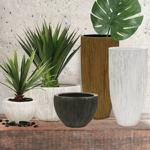 wholesale ceramic pots for plants Tropical Planter Satin White by Galore Home