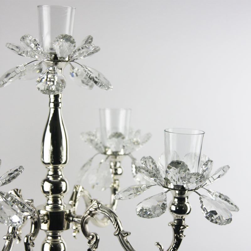 Crystal Petal Candelabra - Wholesale Designer Metal Candleholders & Candelabras, Modern Centerpieces, Contemporary Plant Stands in Bulk for Interior Design & Home Decor | Unlimited Containers Inc