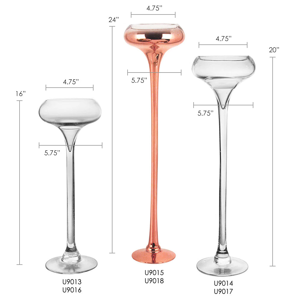 Metallic Accent - Wholesale Glass Floral Vases, Colorful Flower Vessels in Bulk & Decorative Containers For Florists | Unlimited Containers Inc