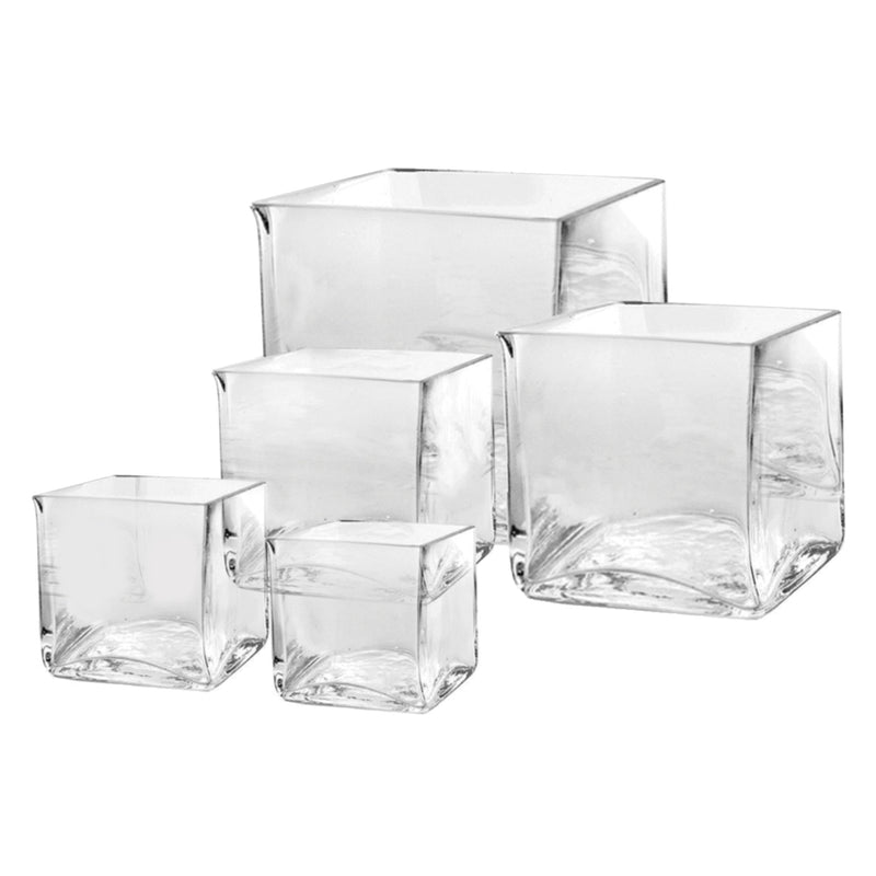 Glass Cubes - Wholesale Glass Floral Vases, Colorful Flower Vessels in Bulk & Decorative Containers For Florists | Unlimited Containers Inc