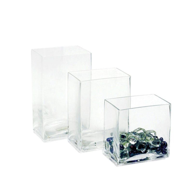 Open 6" x 4" Rectangles - Wholesale Glass Floral Vases, Colorful Flower Vessels in Bulk & Decorative Containers For Florists | Unlimited Containers Inc