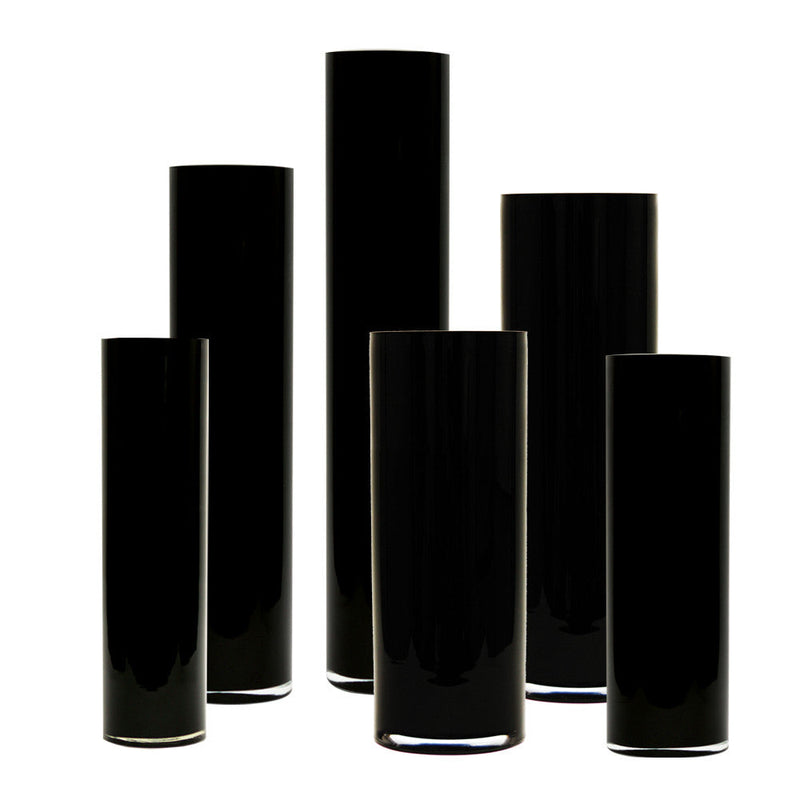 Premium Layered Glass Cylinder in Black - Wholesale Glass Floral Vases, Colorful Flower Vessels in Bulk & Decorative Containers For Florists | Unlimited Containers Inc